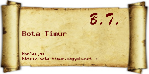 Bota Timur névjegykártya